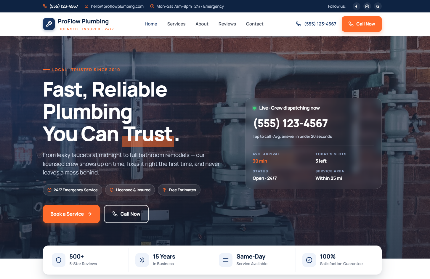 Gold Coast Flow website mockup