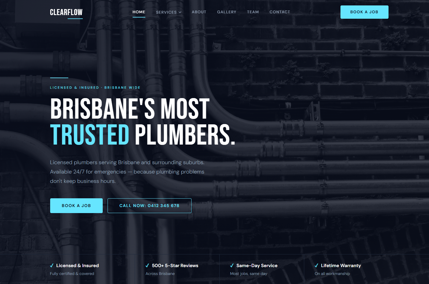 Gold Coast Flow website mockup